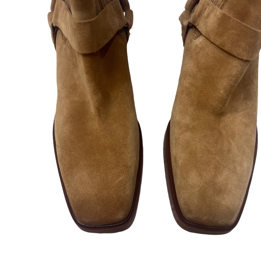 Sam Edelman Bellamie Bootie Camel Suede Size 8 Ankle Bootie Chunky Heel Strap - Picture 6 of 12